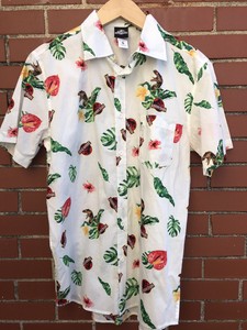 universal studios shirt button down hawaiian vtg jurassic sz promo park