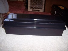 BLACK PLASTIC STORAGE CASE FOR CASSETTE TAPES--HOLDS 15 TAPES 44