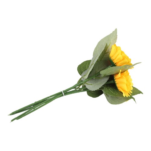 Decorative Faux Sunflower 27.5cm Orange Simulated Single Stem Set of 5 - Picture 6 of 24