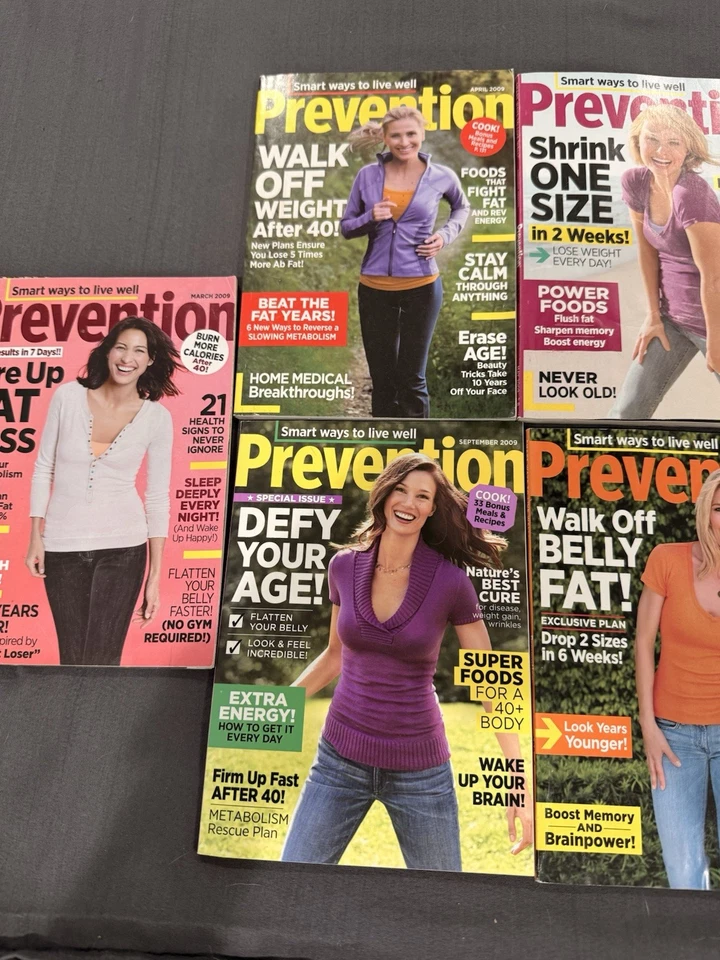 Lot Of 9 Prevention Magazines 2009 Recipes Health Weight Loss Exercise LN Foto 4 de 4