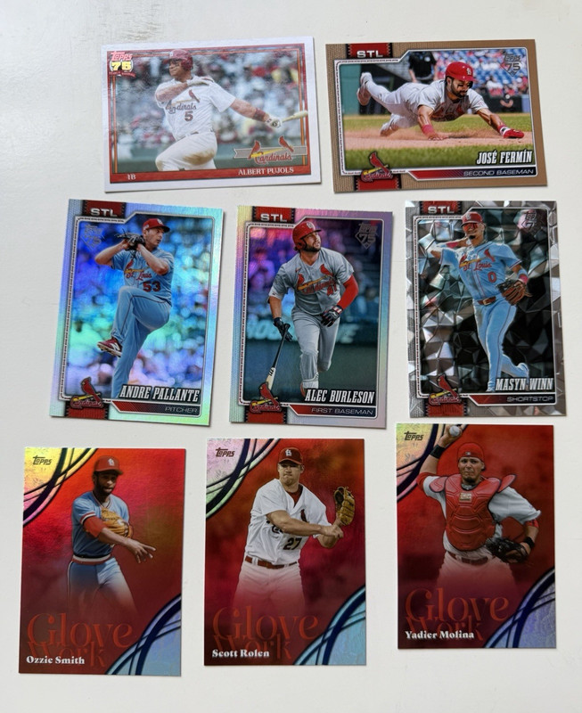 2026 topps series 2 St. Louis Cardinals 8 Card Insert Lot Pujols Winn 1 /2026