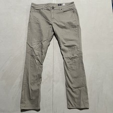 Volcom Vorta Men's Denim Jeans Size 36 Slim Straight Tan Zip Fly Stretch
