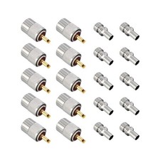 10x PL259 UHF Male Connectors w/UG176 Reducers for RG58 RG59 LMR400 Soldered