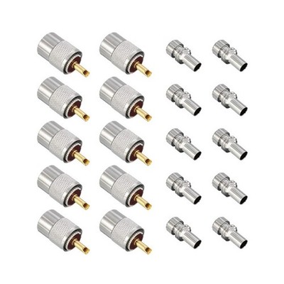 10x PL259 UHF Male Connectors w/UG176 Reducers for RG58 RG59 LMR400 Soldered