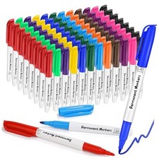 Pack Permanent Markers 3mm Markers, Waterproof Colored Pens, 144 Fine Point