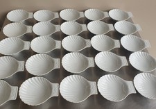 Job Lot 50 Catering Scallop Dishes 2 Sizes Apilco Fine White Porcelain Crockery