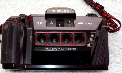Vintage Nishika N8000 3D Camera 30 mm Quadra Scopic Lens 35mm Film Camera