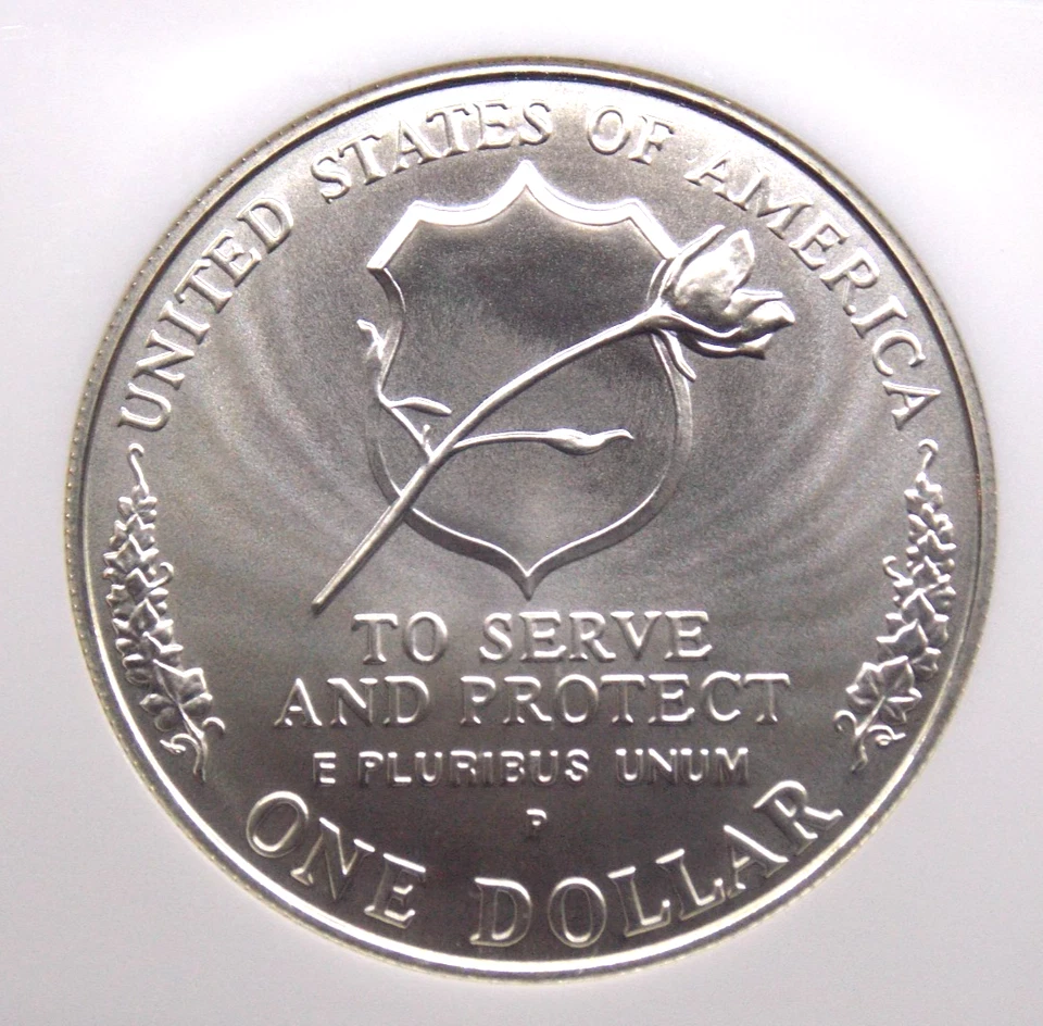 1997 "P" National *LAW ENFORCEMENT* Silver Dollar $1 NGC MS70 #018 ECC&C, Inc. - Image 2 of 4