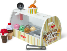 Melissa Doug Wooden Scoop Serve Ice Cream Counter, Pretend Play Store, 28 To