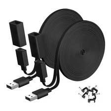 20FT Wyze Camera Extension Cable 2Pack,Flat USB Extension Cord Compatible wit...