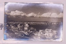 Vintage Panoramic City Waterfront Postcard Spain Circa 1920