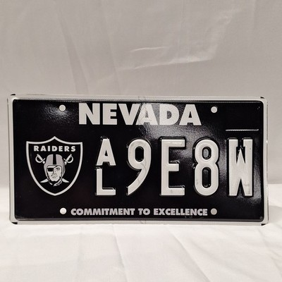 Raiders Nevada Collectible License Plate Black Commitment to Excellence