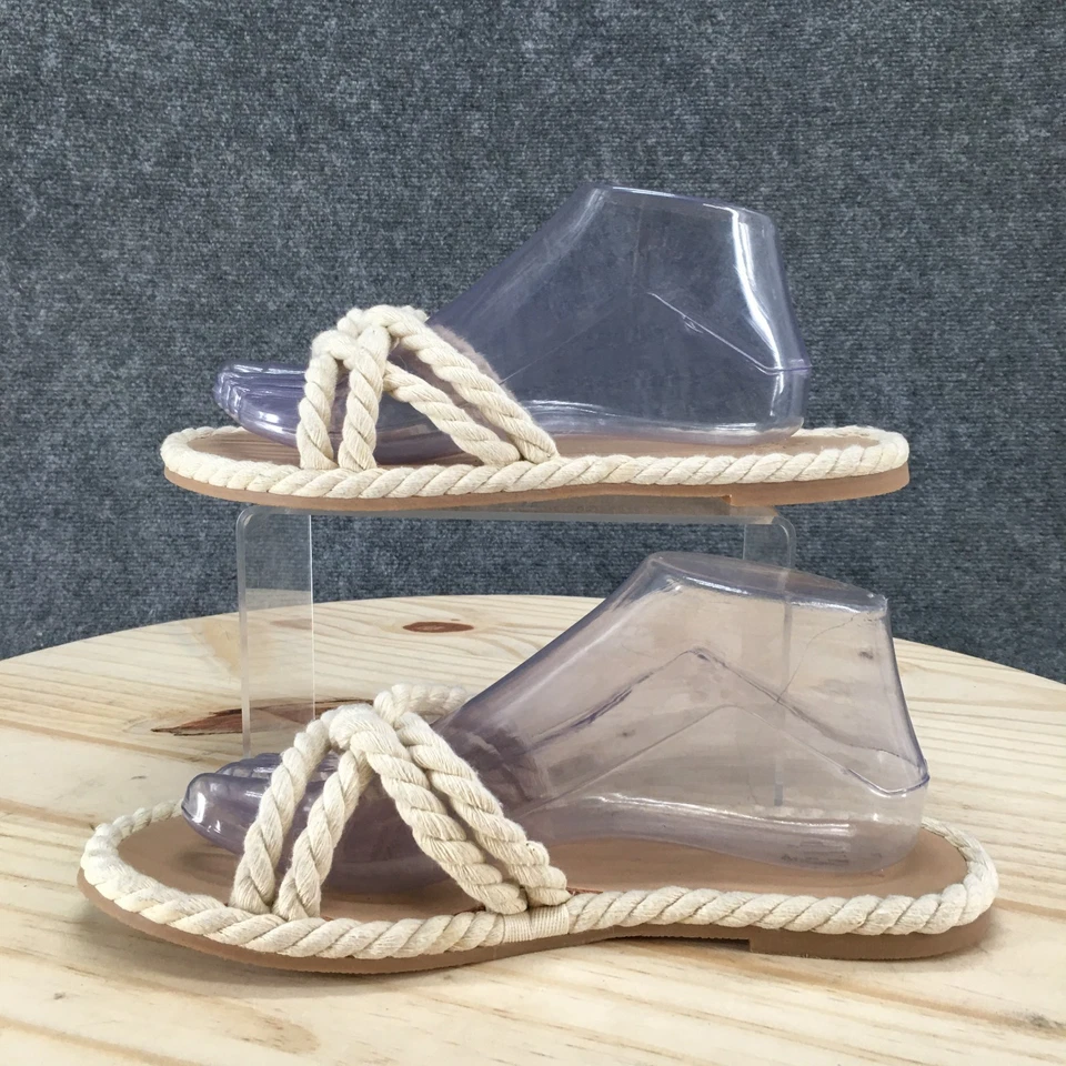 Sandalias Gap para mujer 8 diapositivas beige cuerda natutica sin cordones informales cómodas parte superior baja Foto 2 de 4