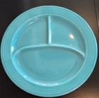 Vintage Fiesta Ware Turquoise Divided Compartment 10 1/2 inch Plate