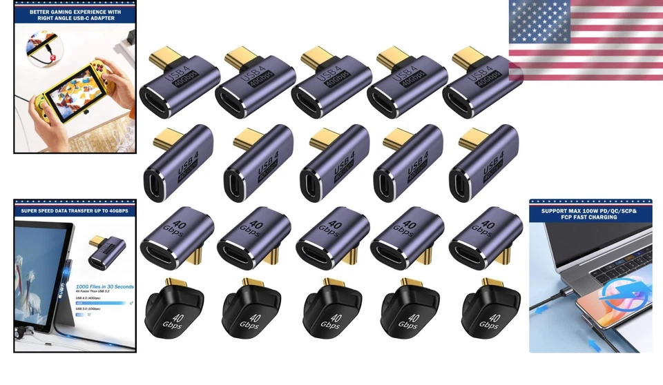 4 Mixed USB C Adapter USB 4.0/Thunderbolt 4 with 1 - Image 2 of 4