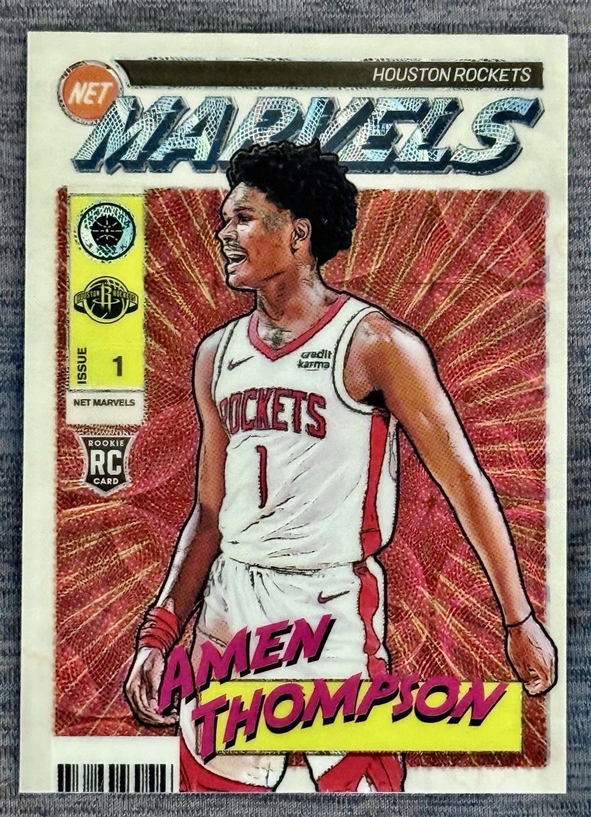 2023-24 Amen Thompson Panini NBA Hoops Premium Stock - Retro Net Marvels #24 RC