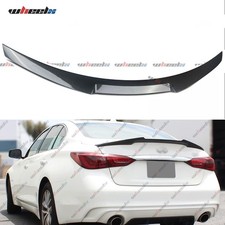 Carbon Fiber Look Rear Trunk Spoiler Wing Lip For 2014-24 Infiniti Q50 M4 Style