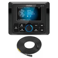 Clarion CMR-30 Marine Wired Remote with Full-Color LCD Display w/ CMC-RC-25 2...