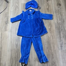 Vintage Sears toddler Girl 4T Winter Fall Outdoor 3 Piece Set Blue 