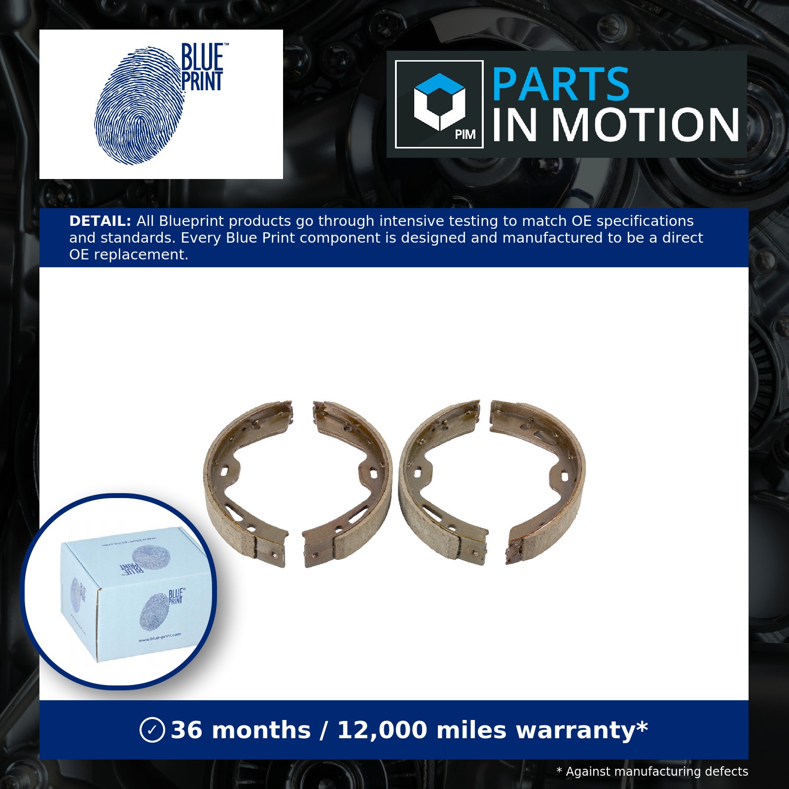 Brake Shoe Set Fits Porsche OE 970 352 993 00 Blue Print ADBP410052 - Image 5