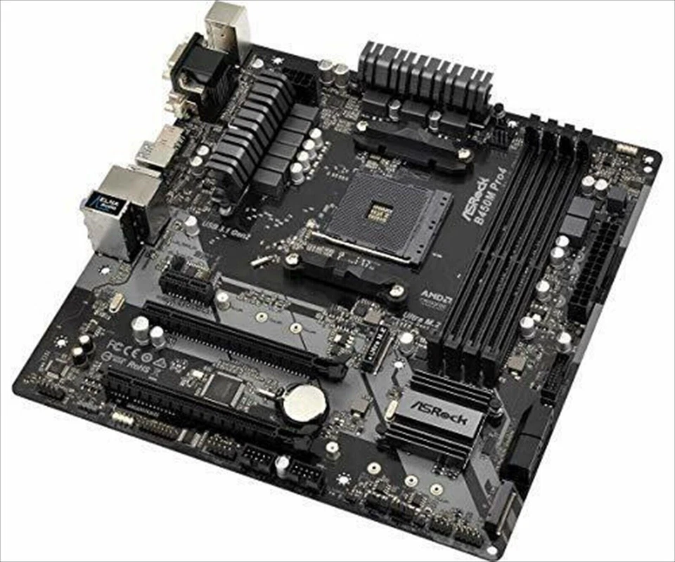 ASRock AMD B450 chip-mounting Micro ATX placa base B450M Pro4 Japón NUEVO - Imagen 3 de 4