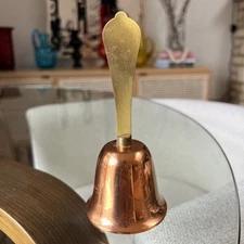 Coppercraft Guild Brass And Copper Dinner Bell Vintage Handbell Tableware 5.5″