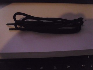 01 'Singolo pizzo per scarpe colore nero'