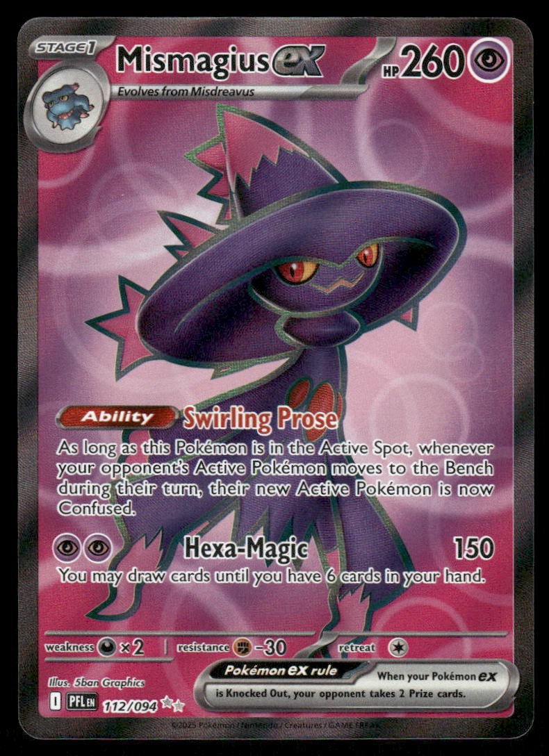 Pokemon Cards Mismagius ex 112/094 Phantasmal Flames Ultra Rare NM *2