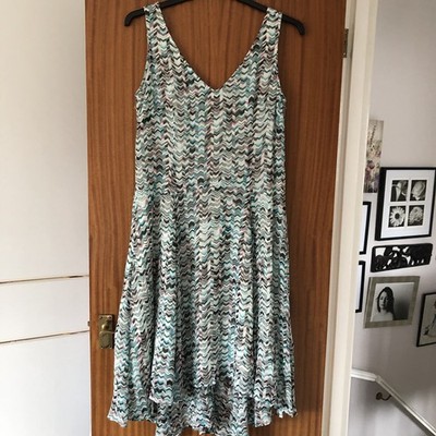 Great Plains Ladies Cream Green Wedding Guest Occasion Summer Holiday Dress L