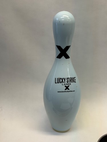 Used Lucky Strike Lanes X Ten-pin Bowling Pin White Black Wood Plastic