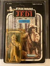 1983 Star Wars ROTJ Punched    Logray    Ewok Medicine Man on Card 77 Back