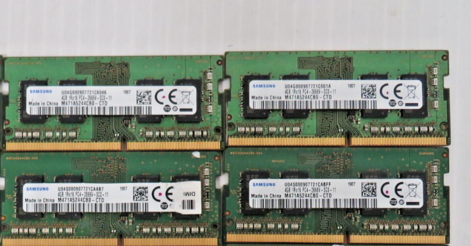 Samsung 16GB (4x 4GB) 2666MHz DDR4 SODIMM RAM M471A5244CB0-CTD | eBay