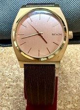 Nixon The Time Teller Minimal Rose Gold Dial ...