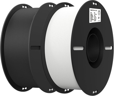 Versatile 2kg Black & White PLA 1.75mm Filament Bundle for All 3D Printing Needs