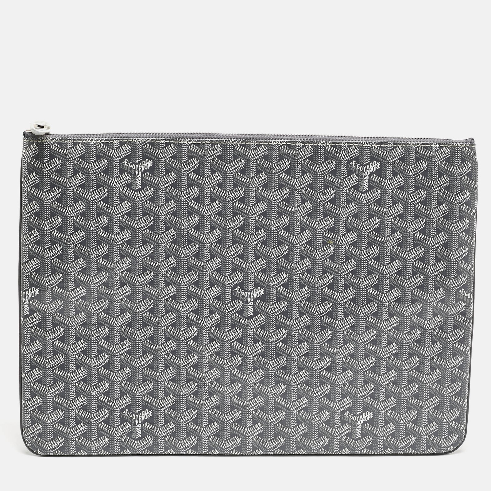 Goyard Grey Goayrdine Coated Canvas and Leather Senat MGM Pouch  