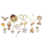 Lot of 16 Vintage/Modern Mixed Costume Jewelry Pins Gold Tone Animals