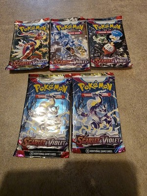 5x Pokémon TCG Scarlet and Violet Base Set Booster Packs Neu und Sealed