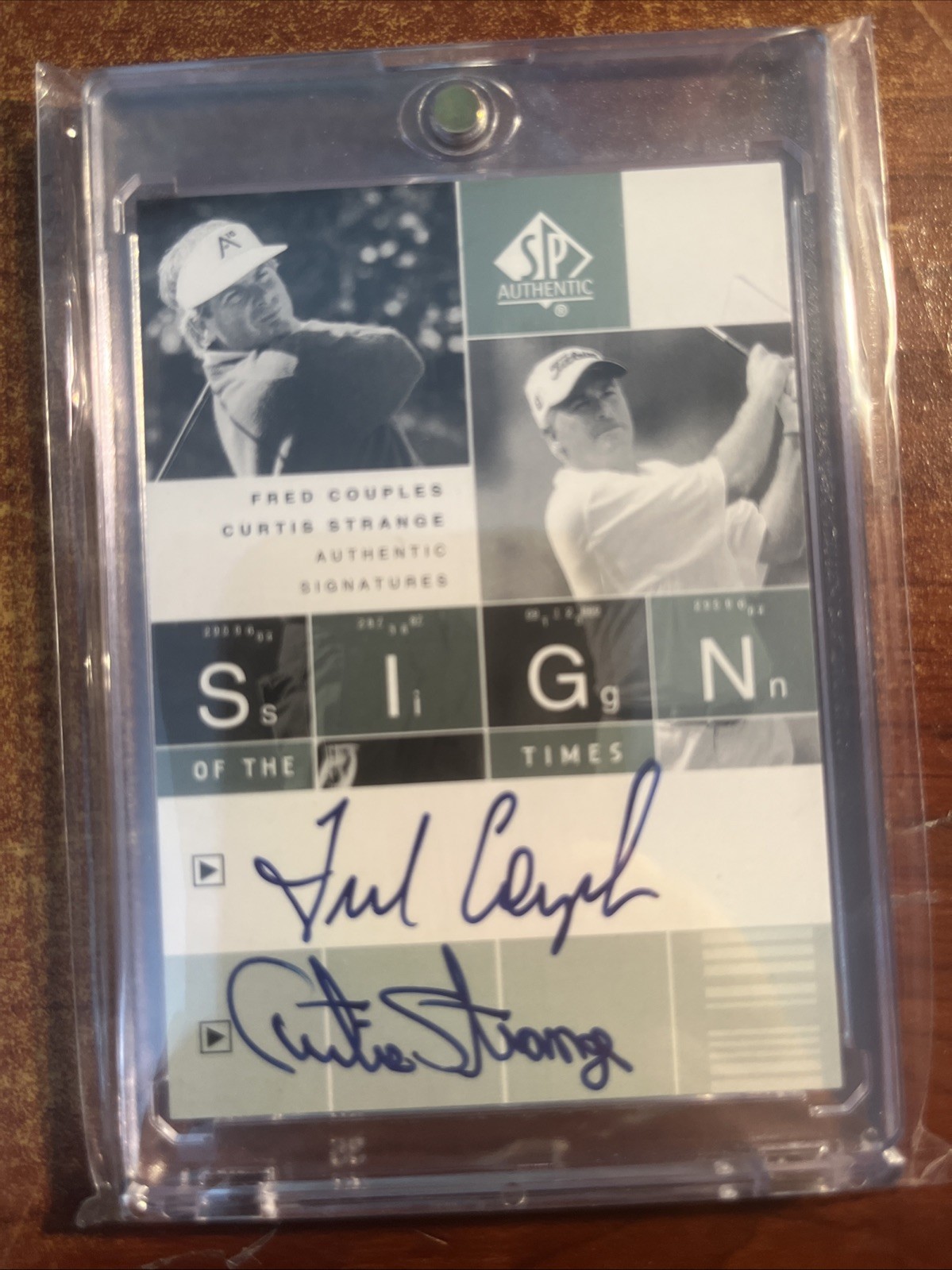 Fred Couples Autographed Signed Houston Cougars /Curtis Strange 2002 Authentic Dual Sign Of The Times 