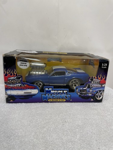 Muscle Machines '66 Mustang GT-350 1:24 Scale Blue with White Stripes As is Box - Picture 9 of 23