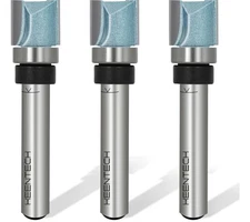KEENTECH 3PCS Router Bits Set 1/4" Shank, Flush Trim Router Bit, Top Bearing Car