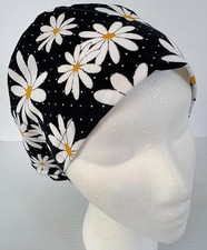 Daisies Floral Adjustable Medical Slim Lid Surgery Hat Euro Scrub Cap