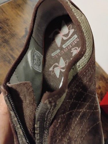 Merrell Women Lorelei Front Zip-Up Suede Leather Shoes Sneaker Brown Size 7 - Picture 8 of 9