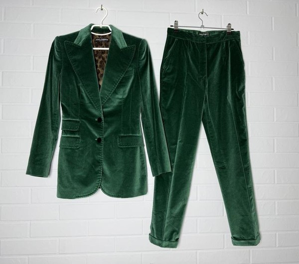 Women Dolce & Gabbana Suit Green Cotton 34 / XS /