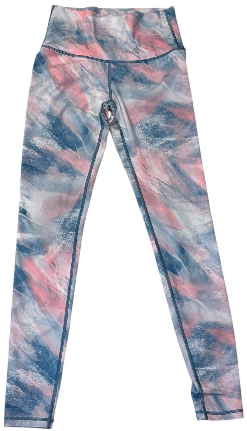 Ivivva By Lululemon Leggings Pink Blue Pattern Women’s Size 14 Workout Fitness