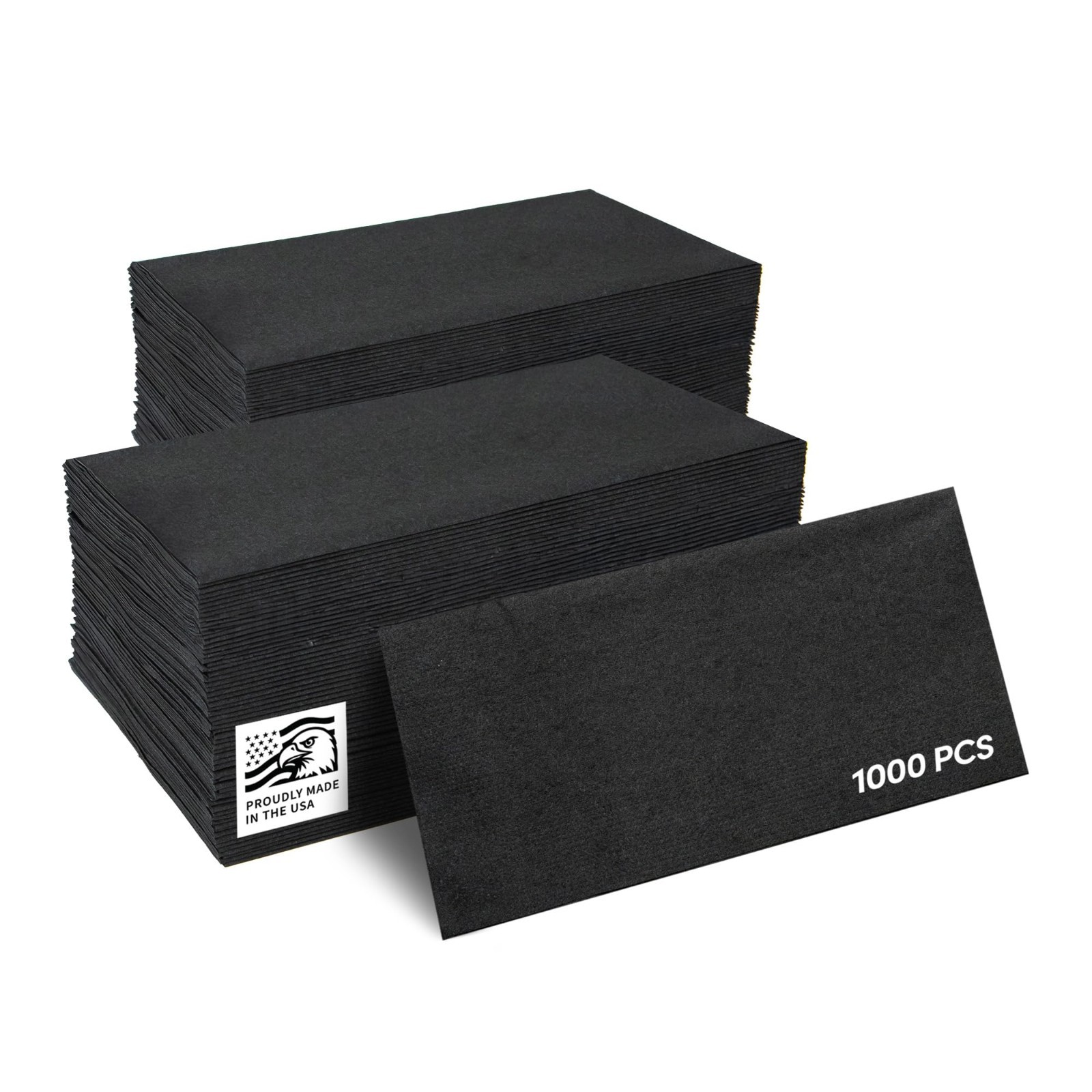Sierra Touch 1,000 Count, 2-Ply Black Dinner Napkins, 15" x 17"