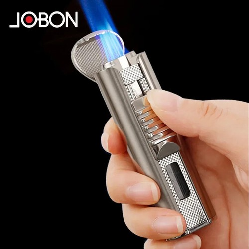 JOBON Metal Adjustable Triple JET Flame Torch Butane Cigar Cigarette Lighter - Picture 2 of 22