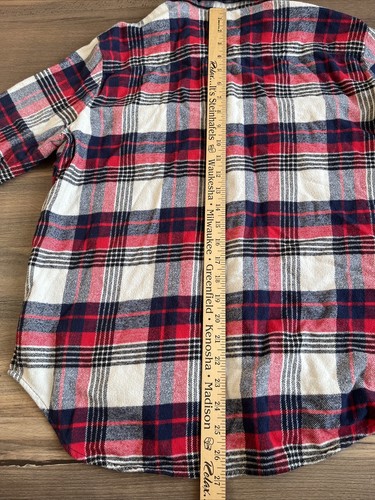 Madewell Women’s Plaid Flannel Button-up Shirt Soft 100% Cotton Size Medium - Picture 13 of 14