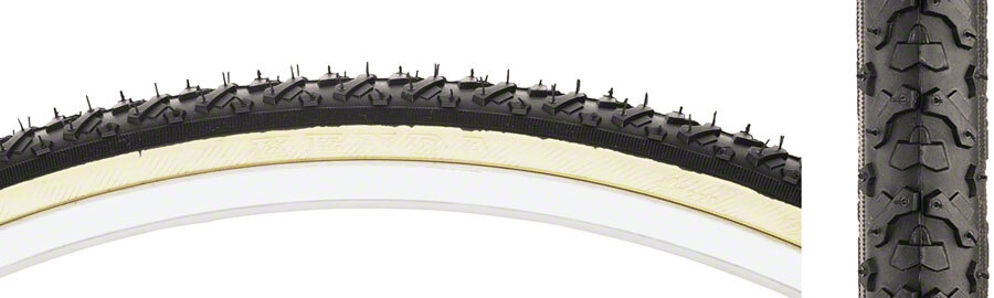 Велосипедная шина Kenda Kross Cyclo 27 x 13/8, черный / Коричневый, 30tpi, для шоссейного велокросса