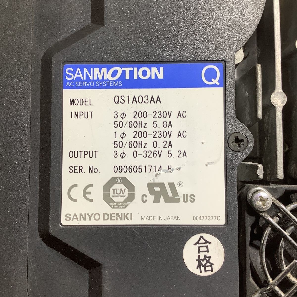 SANYO QS1A03AA Sanmotion Servo Drive 3PH 200-230V AC 50/60Hz 5.8A
