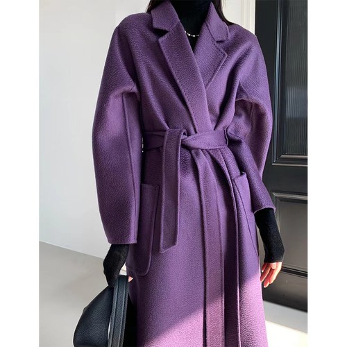 Cappotto trench lungo donna lana cashmere risvolto colletto sopra ginocchio nuovo - Foto 4 di 43